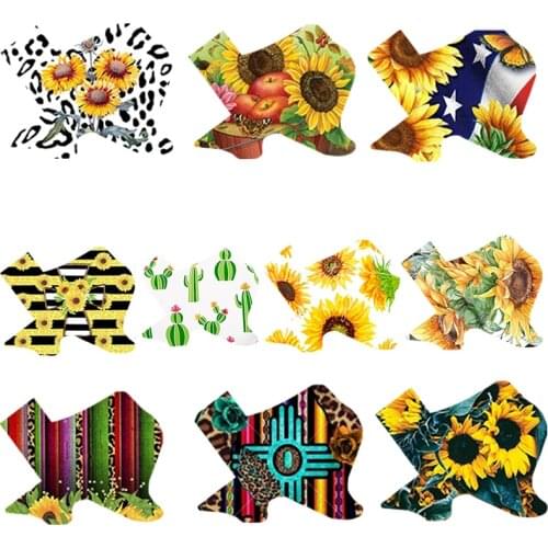 New Texas Map Earrings 30pcs/ 15Pairs Sunflower Earrings Faux Leather Nickel-Free Stock