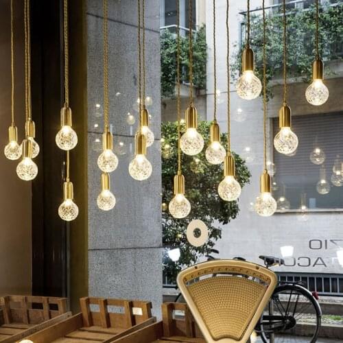 Europe led iron led glass ball e27 pendant light nordic lamp hanging lights kitchen chandeliers hang dining rooom livingroom