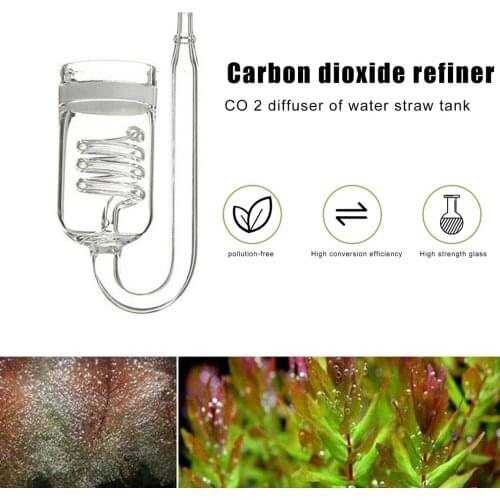 Glass Aquarium CO2 Diffuser Glass Tank Atomizer Solenoid Regulator Moss CO2 Atomizer For Water Plant Tank Transparent