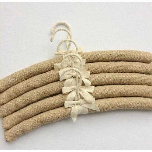 38cm Adult Natural Burlap Hanger Clothes Wrap Clothes Hanger Shop Display Clothes Sponge Hanger 20pcs/Lot