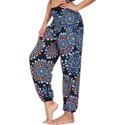 Women Hippie Bohemian Gypsy Pants, Casual Yoga Pant With 2 Pockets.Baggy Boho Harem Pants