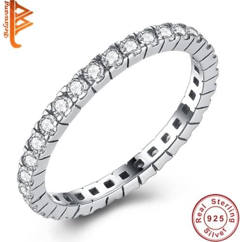 High Quality Classic CZ Wedding Ring 925 Sterling Silver Austrian Crystals Rings For Women Engagement Jewelry
