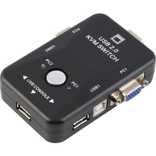 2 Ports USB 2.0 VGA/SVGA KVM Switch Box for Sharing Monitor Keyboard Mouse Newest Cable Adapter Stock 1920 X 1440