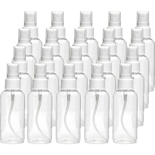20 PCS 30 Ml(1Oz) Clear Plastic Mist Spray Bottle,Transparent Travel Bottle,Portable Refillable Spray Sprayer Bottle for Travel