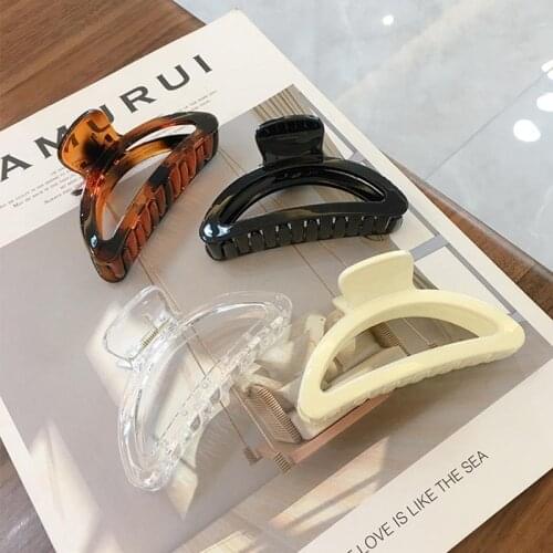 2021 Transparent Hair Claw Clip Crabs For Hair HollowOut Fan Oval Hairgrips Ponytail Holder Hairpins Women Hair Accessories