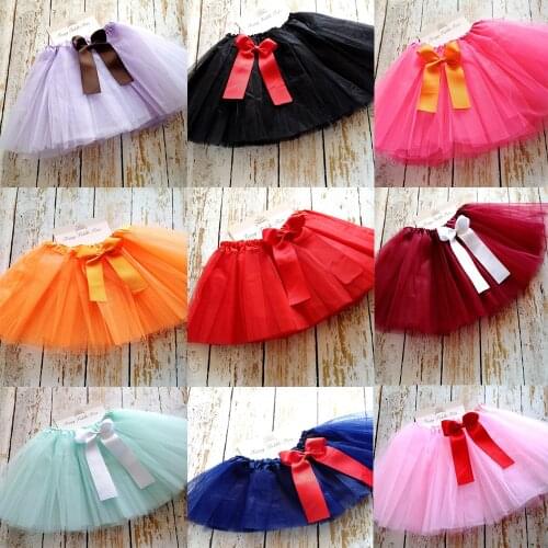 2021 Candy Soild Color Lace Mini Tutu Skirts Kids Sweet Bow Ribbon Dance Skirt Dress Modis Yarn Frabic Party Girls Clothing