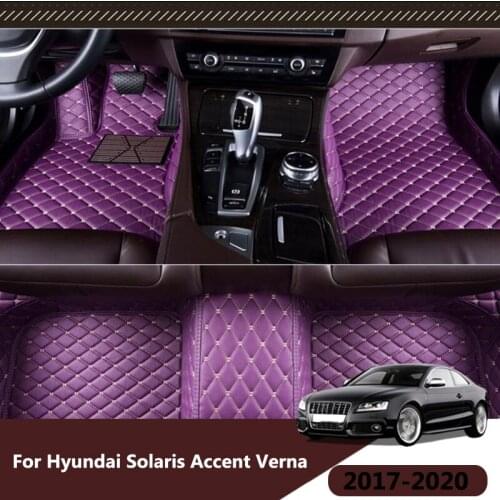 Cover Carpets Car Floor Mats For Hyundai Solaris Accent Verna 2017 2018 2019 2020 Auto Interior Accessories Styling Waterproof