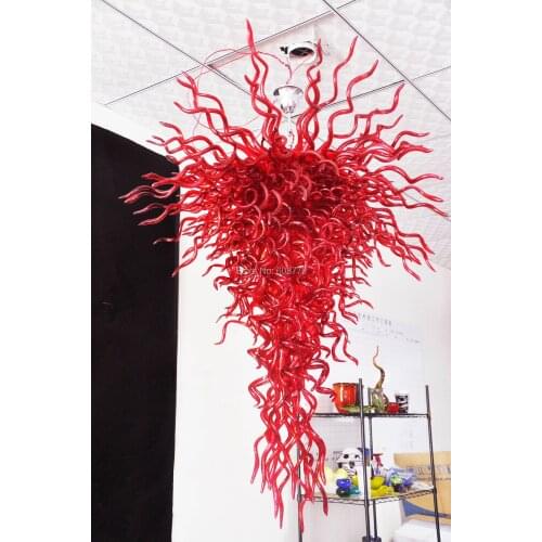 Free Shipping Wedding Decorative Large Crystal Murano Red Glass Chandelier