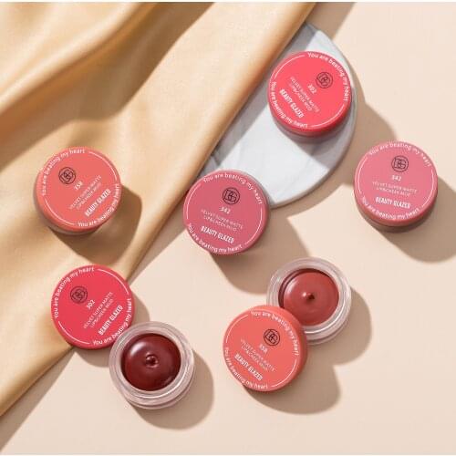 Beauty Glazed 3 Colors Lip & Cheek Mud Double Use Long Lasting Lipgloss Waterproof Lipstick Lightweight Natural Rouge Blusher
