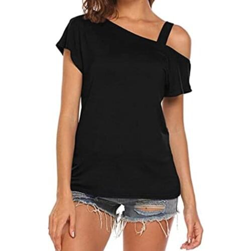 Off-shoulder Womens Tops And Blouses Ladies Fashion Sexy Tops One-shoulder Sling Wide Loose Blouse Blusas Mujer De Moda 2021