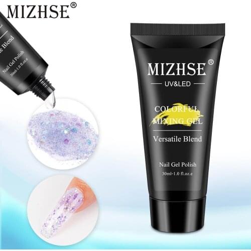 MIZHSE 30ML Glitter Blend Gel Nail Polish Nail Art Mixing Gel Semi-permanent Varnish Soak Off UV LED Nail Polish for Manicure