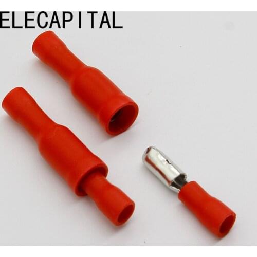 Hot 50 X Red Male Female Bullet Connector Crimp Terminals Wiring