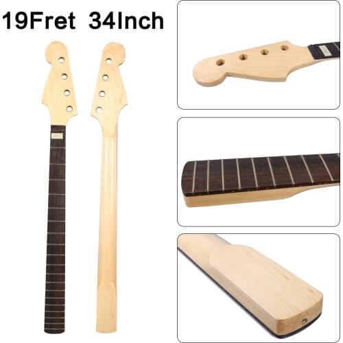 Maple Bass Guitar neck 19 fret 34 Inch Inlay Guitar Neck Replacement #B1