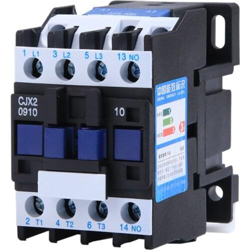 1pc AC contactor CJX2-0910 NO Contact 3-Phase DIN Rail Mount Electric Power 50Hz 3 Phase 220-230V Coil