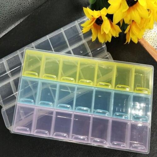 1PCS 28/21 Slots Diamond Embroidery Box Diamond Painting Cross Stitch Tool Accessory Storage Boxes Pill Case