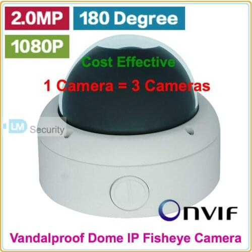 Lihmsek High Resolution 180 Degree 2.0 Megapixel 1920(H)*1080(V) 1080P HD IP Network Fisheye Camera
