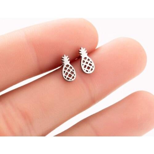 Sweet Mini Pineapple Earrings Women Hot Selling Boho Style Stainless Steel Korean Pop Earrings Fashion Jewelry Jewelry Halloween