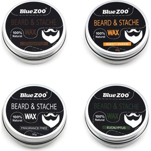 Natural Beard Balm Moisturizing Moustache Wax Men Grooming Sweet Orange / Sandalwood/ Eucalyptus /Fragrance Free