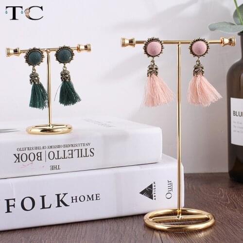 New Gold Simple Earring Stud Display Rack Counter Display Rack Display Rack Iron Small Ornaments Earrings Display