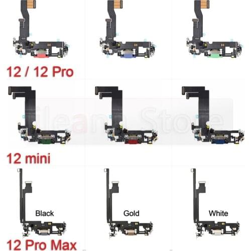 Original Bottom Mic USB Charger Sub Board Connector Port Dock Charging Flex Cable For iPhone 12 Pro Max mini Replacement