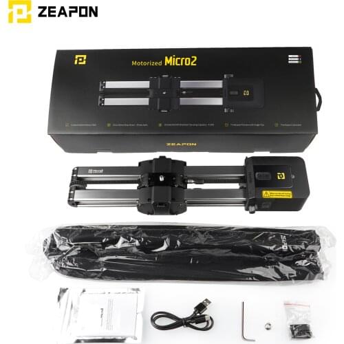 ZEAPON Micro 2 mini portable ultra silent motor Motorized Camera Video Double Distance parallel Slider Macro Track