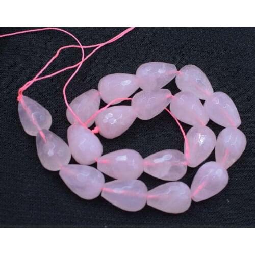 Rose quartz/ocean agate/gray/red/green/unakite/ rhodochrosite drop faceted 15*20mm for DIY jewelry making loose beads FPPJ