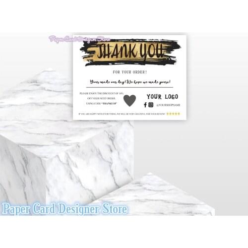 Custom MODERN Thank You For Your Order Cards Media Social Cards Package Insert Cards Add LOGO Packaging Insert Cards