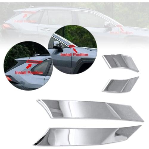 Steel Chrome Door Window A C Pillar Post Molding Sticker Cover Trim For Toyota Rav4 2019 2020 RAV 4 Car Decoration Accessory