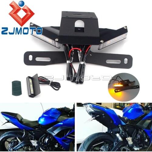 LED Light Integrated Taillight Turn Signal For KAWASAKI Z650 NINJA 650 2017-21 Tail Tidy Fender Eliminator License Plate Bracket