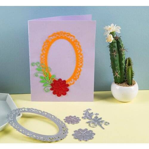 Craft dies Lace Oval Background Frame Flower metal cutting dies DIY Scrapbooking dies card knife mold blade punch stencils dies