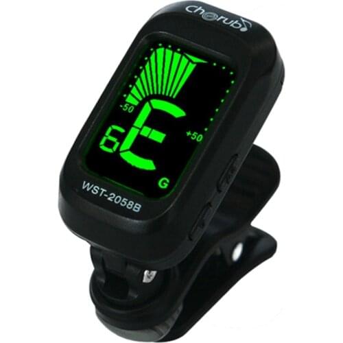Cherub WST-2058B Auto Clip-on Tuner Chromatic Guitar Bass Violin Ukulele C Ukelele D b bb Flat Tuning LCD Display Backlit Tuner