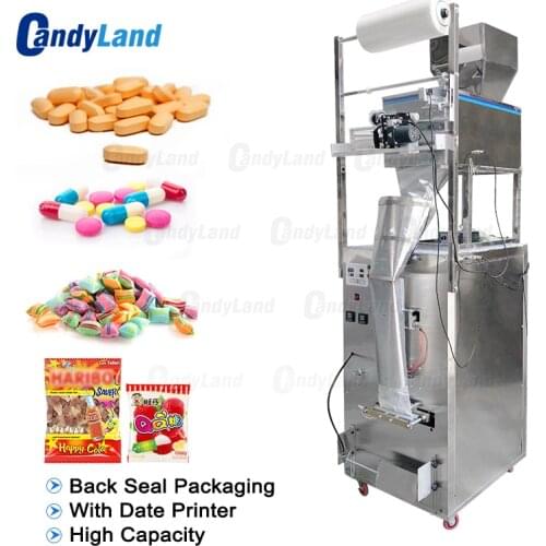 Candyland 10-1000gLarge Capacity Automatic Filling Sealing Machine Food Coffee Bean Grain Power Bag Back Seal Packaging Machine