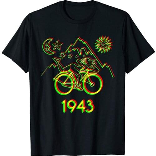 Bicycle Day 1943 LSD Acid Hofmann Trip t-shirt Funny Black Cotton Tee Gift Men
