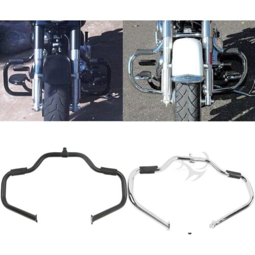 Motorcycle Mustache Engine Guard Bar For Harley Road King Street Glide 09-18 Chrome/Black