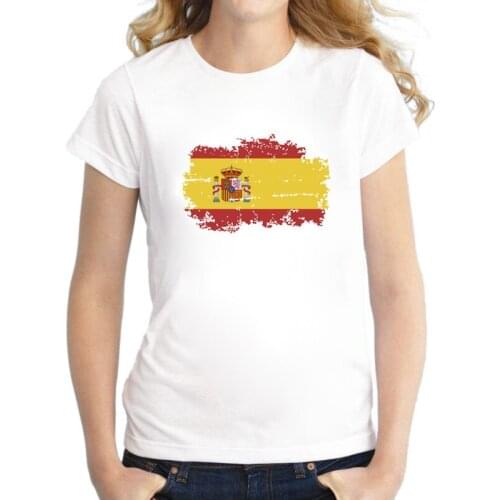 The Famous Bullfight National Spain Flag Women T shirt Short Sleeve Spain Women Fans Cheer T shirts for Women Cotton