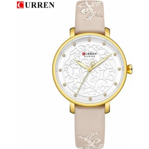 CURREN Women Watches Fashion Leather TOP Wrist Watch Vintage Ladies Watch Irregular Clock Mujer Bayan Kol Saati Montre Feminino