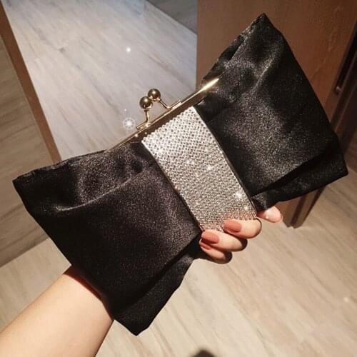 Women Crystal Handbags Clutch Bags Luxury Retro Evening Bag Black Wedding Bride Chain Purse Ladies Small Crossbody Shoulder Bags
