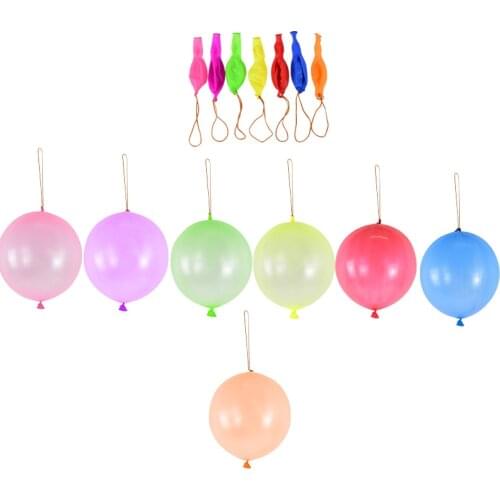 10Pcs Party Favors Neon Punching Balloons 12/18 Inches Assorted Large Punch Balls for Birthday Fun Games Wedding Decoration