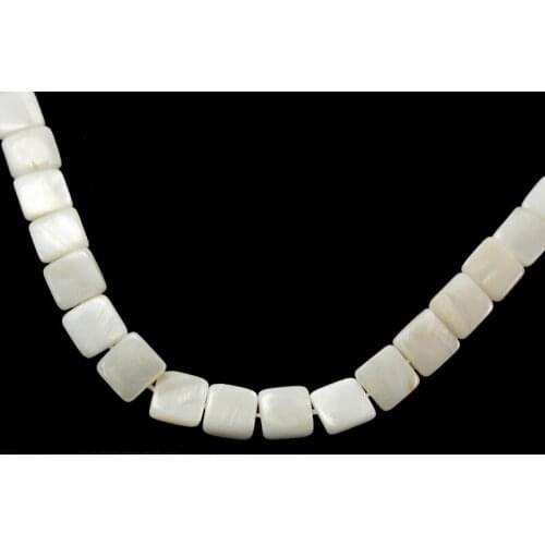 38pcs White Square Shape Natural Freshwater Shell Beads MOP Beads Fit Bracelets Necklaces Jewelry DIY Craft For Female Gift