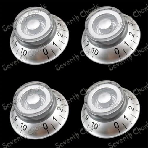 4 Pcs Silver Top Hat Guitar Speed Knobs for Electric Guitar Replacement guitar accessories Parts Musical instrument