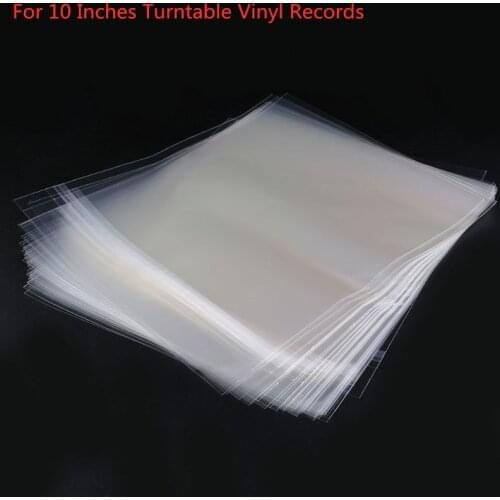50PCS OPP Gel Record Protective Sleeves Cover Self Adhesive Bag For 10 Inches Turntable Vinyl Records Accessories