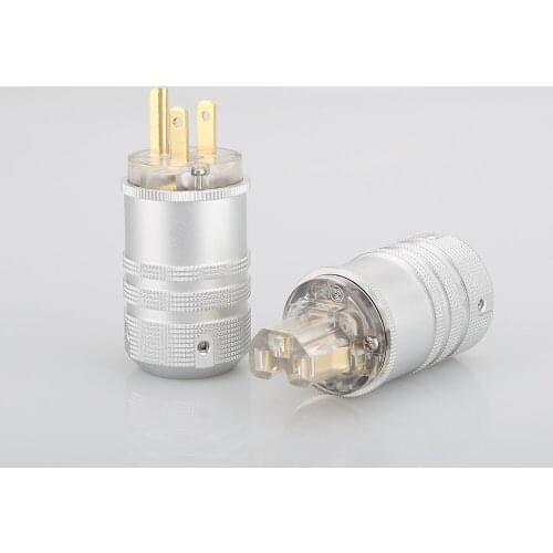 Audiocrast 24K Gold Plated US Mains Power Plug HIFI DIY Power Cable Plug HIFI US Plug