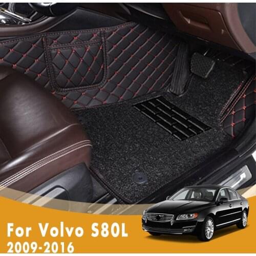 RHD Custom Car Floor Mats For Volvo S80L 2016 2015 2014 2013 2012 2011 2010 2009 Double Layer Wire Loop Car Accessories Carpets