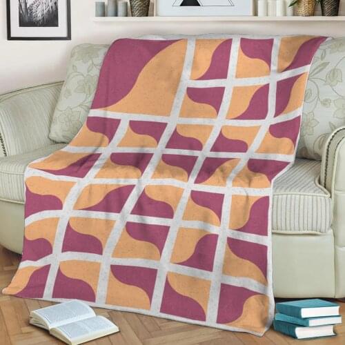 Abstract Geometric Pattern 3D Printed Velvet Plush Throw Fleece Blanket Bedspread Sherpa Blanket Home Decora