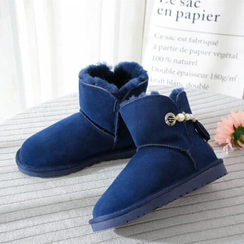 Genuine Sheepskin 2021 Natural Wool Shoes Women Real Sheepskin Womens Winter Woman Snow Boots Women Boots Women Shoes