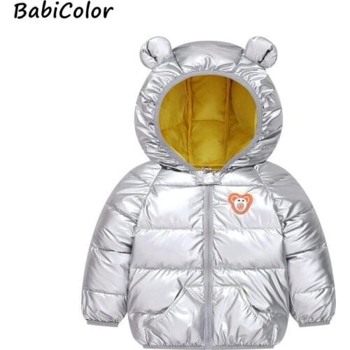 Kids Hooded Jackets Boys Girls Winter New Rainbow Colors Coat Infant Outerwear For Baby Warm Toddler Down Snowsuit 1-5years