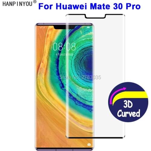 For Huawei Mate 30 Pro 30pro 6.53" 9H Hardness 3D Full Cover Slim Toughened Curved Tempered Glass Film Screen Protector Guard