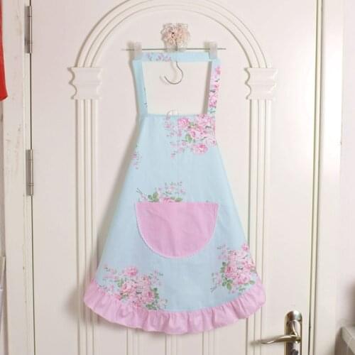 New cotton cloth princess apron print floral cleaning apron kitchen aprons for women baking mats helper Sleeveless Apron sale
