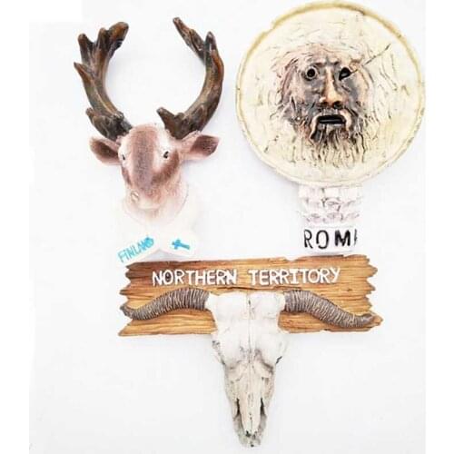 Finland Australian resin Fridge Magnets Travel Souvenirs Finland Helsinki Elk Northern Australian Antelop Magnetic home supplies