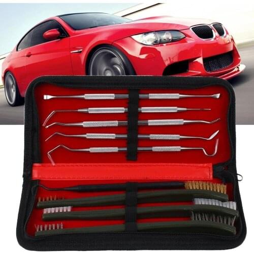 Car Washing Spray Tool Tube Cleaning Brush Stainless Steel Plastic Pick Tool Kit Automobile Interior Accessories